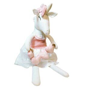Stuffed Ballerina Unicorn Weighted Plush With Love Banner 24" Shelf Sitter